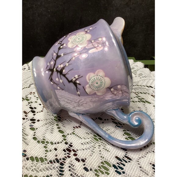 Vintage Occupied Japan Lustercraft Cherry Blossoms Creamer - Picture 5 of 10